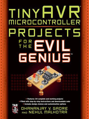 cover image of tinyAVR Microcontroller Projects for the Evil Genius